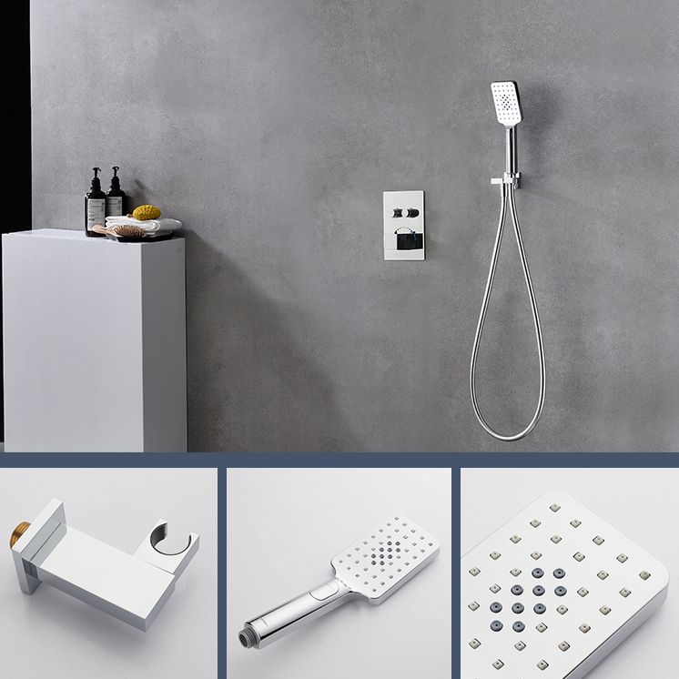 Modern Shower Trim Brass Slide Bar Included Adjustable Shower Head Shower Combo Clearhalo 'Bathroom Remodel & Bathroom Fixtures' 'Home Improvement' 'home_improvement' 'home_improvement_shower_faucets' 'Shower Faucets & Systems' 'shower_faucets' 'Showers & Bathtubs Plumbing' 'Showers & Bathtubs' 1200x1200_21564c93-f8b3-4477-be65-eeb8d391f006