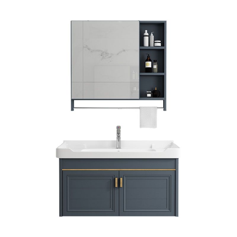 Modern Metal Blue Wall Mount Sink Vanity Faucet Included for Bathroom Clearhalo 'Bathroom Remodel & Bathroom Fixtures' 'Bathroom Vanities' 'bathroom_vanities' 'Home Improvement' 'home_improvement' 'home_improvement_bathroom_vanities' 1200x1200_2160128f-fc7c-4750-afeb-ae1cbc205666
