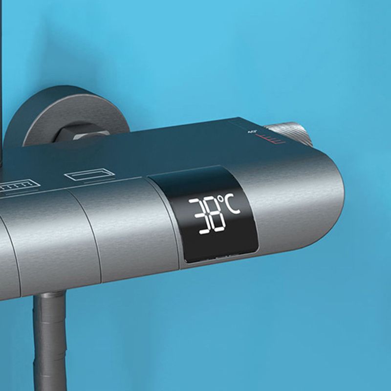 Modern Adjustable Water Flow Shower Faucet Square Shower Hose Shower System on Wall Clearhalo 'Bathroom Remodel & Bathroom Fixtures' 'Home Improvement' 'home_improvement' 'home_improvement_shower_faucets' 'Shower Faucets & Systems' 'shower_faucets' 'Showers & Bathtubs Plumbing' 'Showers & Bathtubs' 1200x1200_21639bc3-fbab-486d-8cbb-ca763016a4e4