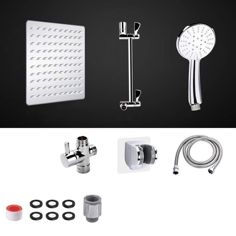 Standard Double Shower Set Round Metal Adjustable Spray Pattern Showerhead in Silver Clearhalo 'Bathroom Remodel & Bathroom Fixtures' 'Home Improvement' 'home_improvement' 'home_improvement_shower_heads' 'Shower Heads' 'shower_heads' 'Showers & Bathtubs Plumbing' 'Showers & Bathtubs' 1200x1200_217a1b3e-3396-4e15-8442-64e125678a97