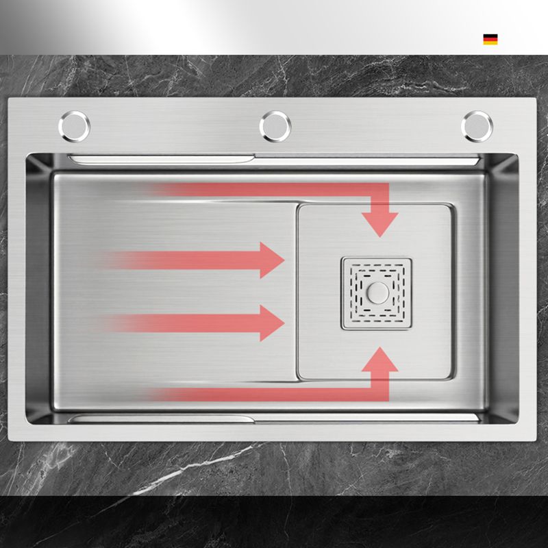 Stainless Steel Kitchen Sink 1-Bowl Kitchen Sink with Faucets Included Clearhalo 'Home Improvement' 'home_improvement' 'home_improvement_kitchen_sinks' 'Kitchen Remodel & Kitchen Fixtures' 'Kitchen Sinks & Faucet Components' 'Kitchen Sinks' 'kitchen_sinks' 1200x1200_2199ed85-d430-4c54-8fc4-55e5530996a7