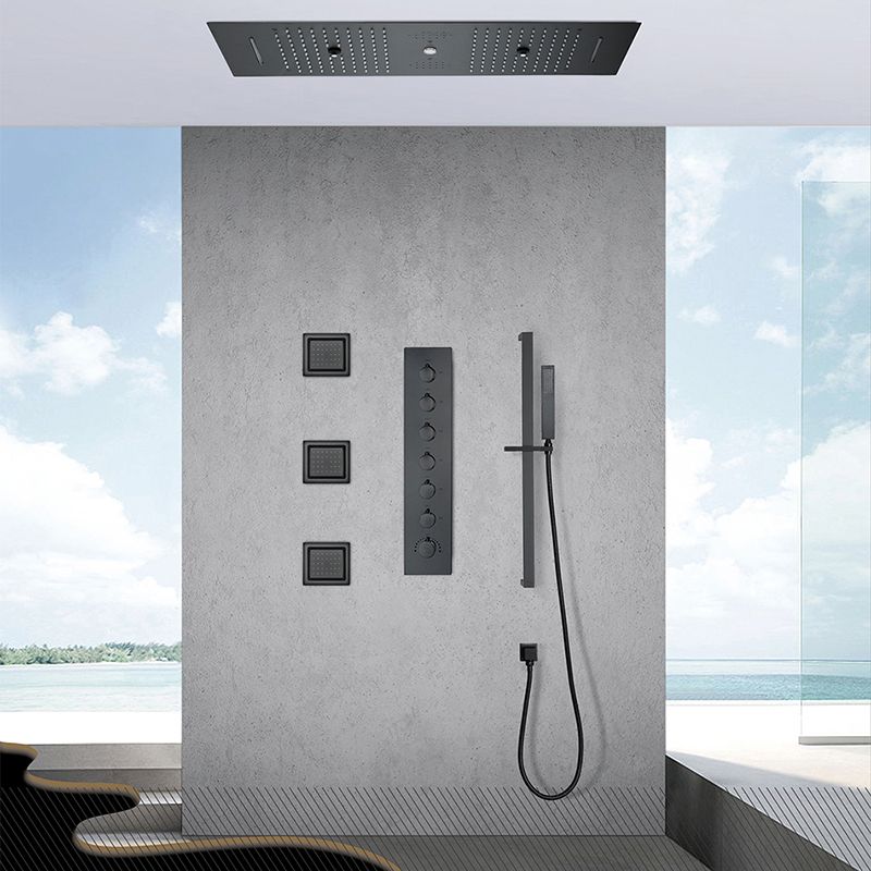 Modern Shower Head Combo Brass Temperature Control with Body Jets Shower System Clearhalo 'Bathroom Remodel & Bathroom Fixtures' 'Home Improvement' 'home_improvement' 'home_improvement_shower_faucets' 'Shower Faucets & Systems' 'shower_faucets' 'Showers & Bathtubs Plumbing' 'Showers & Bathtubs' 1200x1200_21a3951b-f4e1-4f67-8e34-18b6d5c19f9e