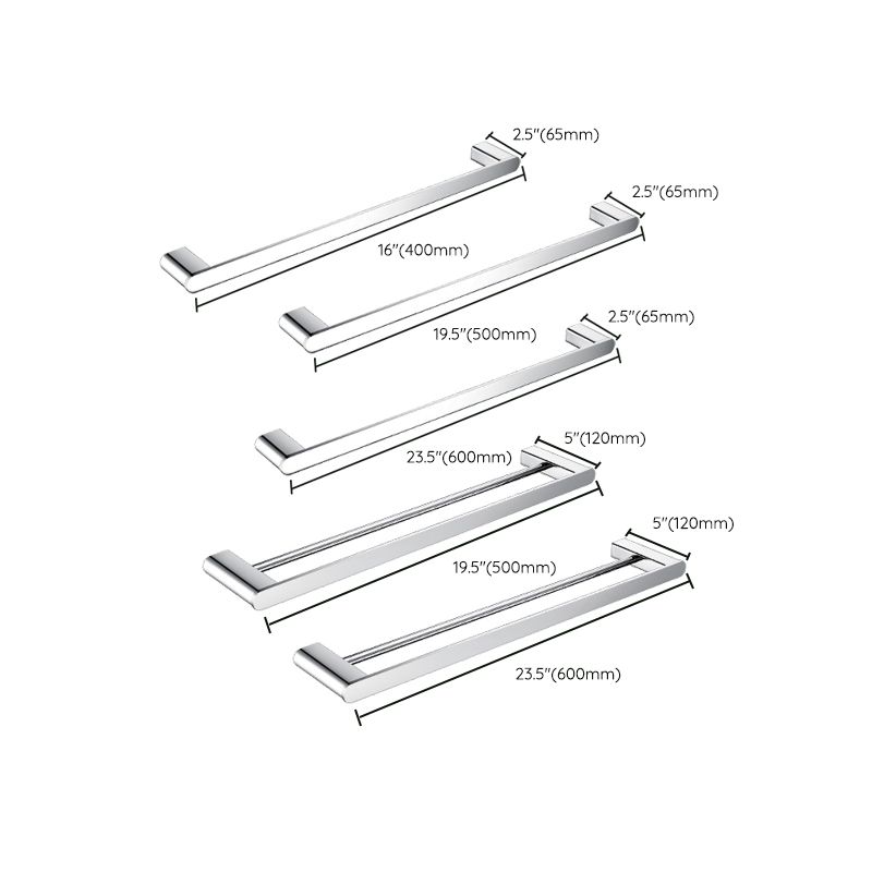 Contemporary Bathroom Accessories Hardware Set in Silver with Soap Dish Clearhalo 'Bathroom Hardware Sets' 'Bathroom Hardware' 'Bathroom Remodel & Bathroom Fixtures' 'bathroom_hardware_sets' 'Home Improvement' 'home_improvement' 'home_improvement_bathroom_hardware_sets' 1200x1200_21a420ef-970a-4e1f-8c53-15bbd8c8f360