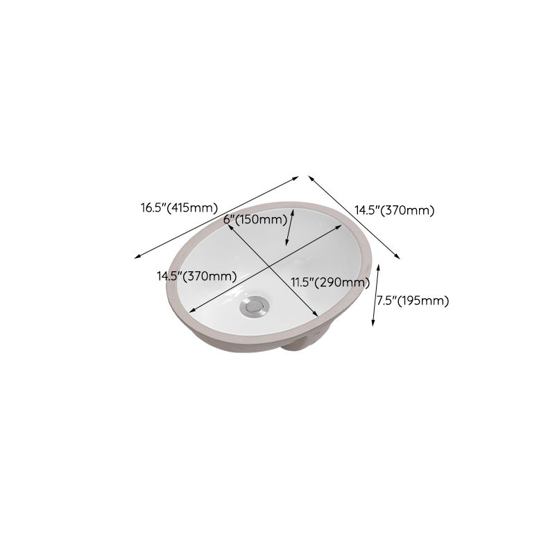 Modern Oval Wash Stand Ceramic Metal Undermount Bathroom Sink Clearhalo 'Bathroom Remodel & Bathroom Fixtures' 'Bathroom Sinks & Faucet Components' 'Bathroom Sinks' 'bathroom_sink' 'Home Improvement' 'home_improvement' 'home_improvement_bathroom_sink' 1200x1200_21b529b7-5136-42c0-89f2-7788113c36ad