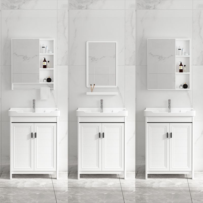 Bathroom Vanity Set Free Standing White Drawer Faucet Vanity with Mirror Clearhalo 'Bathroom Remodel & Bathroom Fixtures' 'Bathroom Vanities' 'bathroom_vanities' 'Home Improvement' 'home_improvement' 'home_improvement_bathroom_vanities' 1200x1200_21bb0bd3-fc9f-4825-acdd-098b0c7b5598
