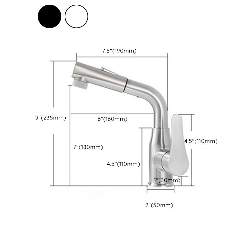 Modern 1-Handle Bathroom Sink Faucet Circular Vessel Sink Faucet Stainless Steel Clearhalo 'Bathroom Remodel & Bathroom Fixtures' 'Bathroom Sink Faucets' 'Bathroom Sinks & Faucet Components' 'bathroom_sink_faucets' 'Home Improvement' 'home_improvement' 'home_improvement_bathroom_sink_faucets' 1200x1200_21bca103-7011-4b99-ad3d-d407ea47fb24