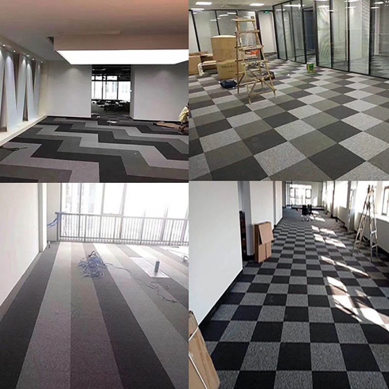 Modern Carpet Tile Non-Skid Fade Resistant Geometry Loose Lay Carpet Tiles Dining Room Clearhalo 'Carpet Tiles & Carpet Squares' 'carpet_tiles_carpet_squares' 'Flooring 'Home Improvement' 'home_improvement' 'home_improvement_carpet_tiles_carpet_squares' Walls and Ceiling' 1200x1200_21ca668a-103f-462a-997f-04c6a6d1ebda
