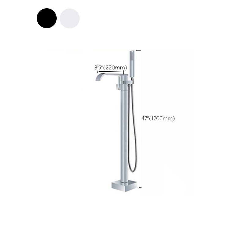 Modern Freestanding Tub Filler Trim Brass Floor Mounted with Handles Tub Faucet Clearhalo 'Bathroom Remodel & Bathroom Fixtures' 'Bathtub Faucets' 'bathtub_faucets' 'Home Improvement' 'home_improvement' 'home_improvement_bathtub_faucets' 1200x1200_21cf251f-c081-4bab-97a8-28a665fc28ee