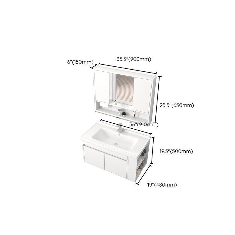 Modern Wood Sink Vanity Wood Wall Mount Faucet Included Bathroom Vanity Clearhalo 'Bathroom Remodel & Bathroom Fixtures' 'Bathroom Vanities' 'bathroom_vanities' 'Home Improvement' 'home_improvement' 'home_improvement_bathroom_vanities' 1200x1200_21d144e9-2d76-436f-8d2d-7f09281cd731