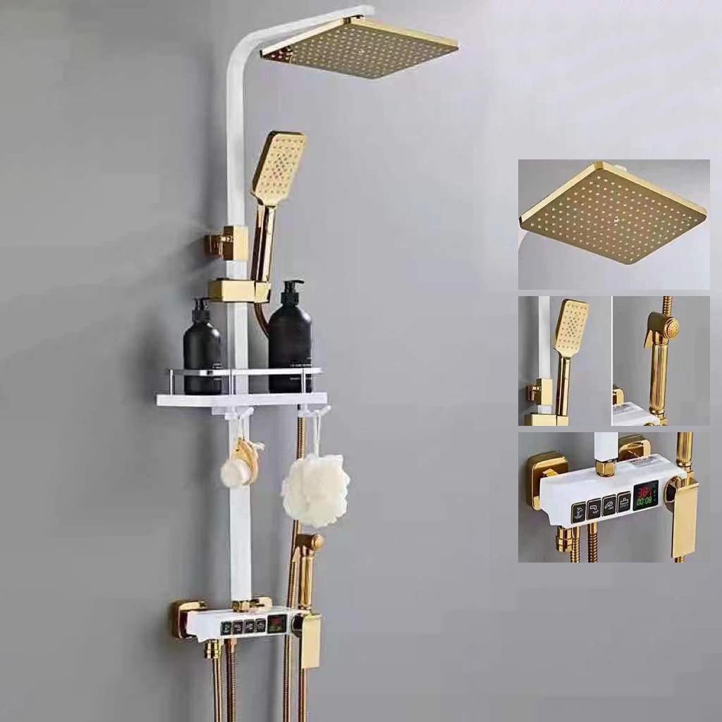 Modern Arm Swivel Shower Metal Shower Head Shower Faucet On Wall Clearhalo 'Bathroom Remodel & Bathroom Fixtures' 'Home Improvement' 'home_improvement' 'home_improvement_shower_faucets' 'Shower Faucets & Systems' 'shower_faucets' 'Showers & Bathtubs Plumbing' 'Showers & Bathtubs' 1200x1200_21dad53d-3235-431e-9493-027cee4c9dfc