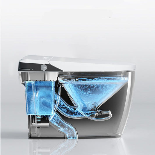 Smart One Piece Toilet Concealed Tank Elongated Toilet with Automatic Flush Clearhalo 'Bathroom Remodel & Bathroom Fixtures' 'Home Improvement' 'home_improvement' 'home_improvement_toilets' 'Toilets & Bidets' 'Toilets' 1200x1200_21dd51f3-10f0-4525-ba35-90f86762fe2c