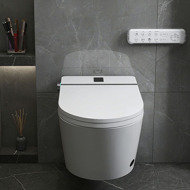 White Antimicrobial Wall Hung Toilet Set with Remote Control Included Clearhalo 'Bathroom Remodel & Bathroom Fixtures' 'Bidets' 'Home Improvement' 'home_improvement' 'home_improvement_bidets' 'Toilets & Bidets' 1200x1200_21dfe774-4ce9-4f62-8fa3-62319c4ea9d8