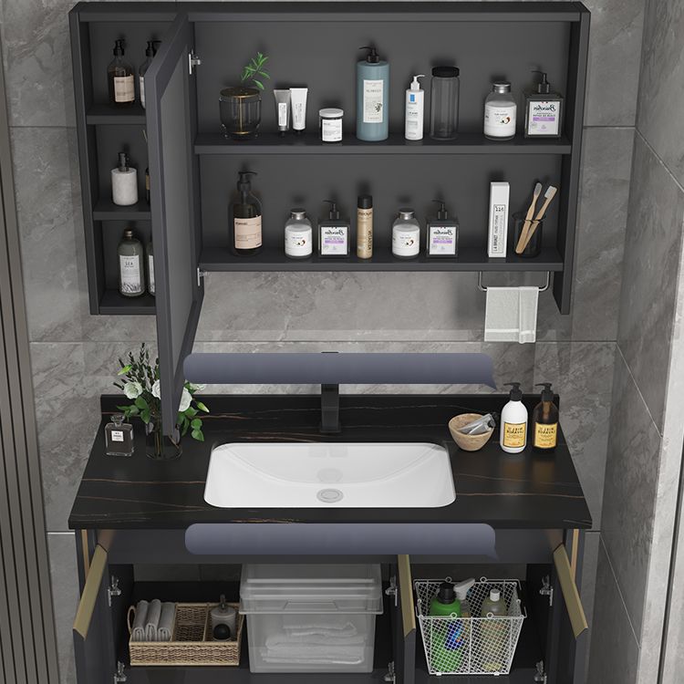 Metal Glam Bathroom Vanity Set Wall Mount Faucet Included Bathroom Vanity Clearhalo 'Bathroom Remodel & Bathroom Fixtures' 'Bathroom Vanities' 'bathroom_vanities' 'Home Improvement' 'home_improvement' 'home_improvement_bathroom_vanities' 1200x1200_21eed105-c8f2-4707-a71f-b3aaf9dd7910