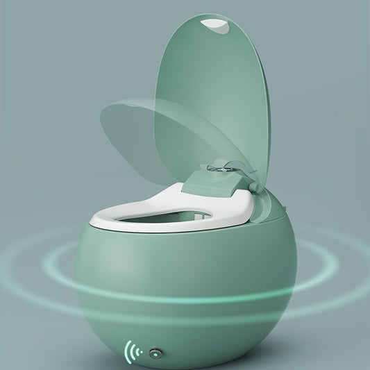 Solid Color Egg Shaped Electronic Toilet Elongated Floor Standing Bidet in Tankless Clearhalo 'Bathroom Remodel & Bathroom Fixtures' 'Bidets' 'Home Improvement' 'home_improvement' 'home_improvement_bidets' 'Toilets & Bidets' 1200x1200_21f517fb-0f0a-44d9-b052-5f86f80335b7