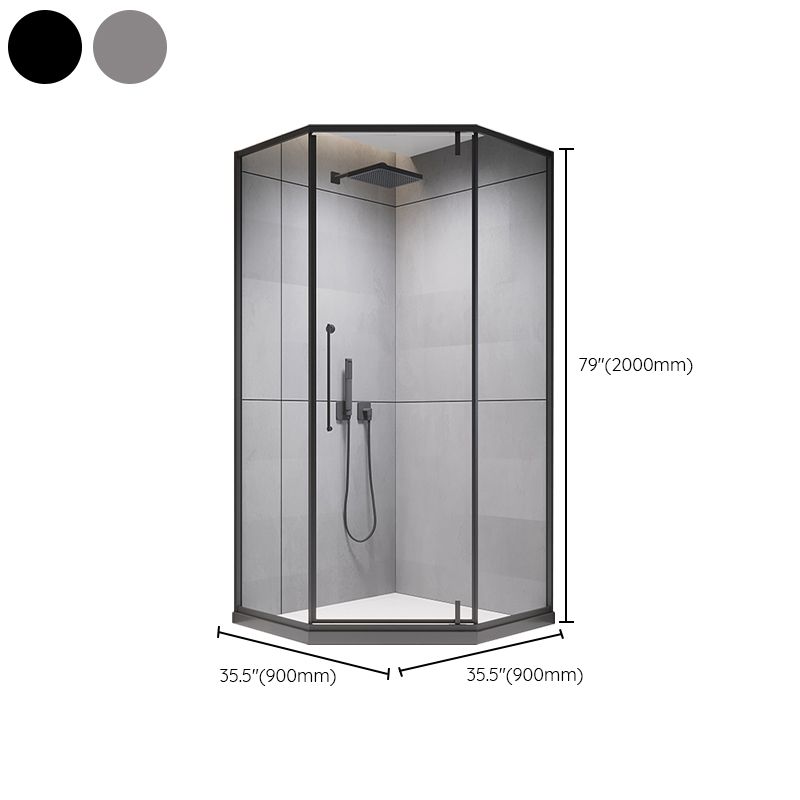 Contemporary Shower Stall Clear Neo-Angle Semi-Frameless Shower Stall Clearhalo 'Bathroom Remodel & Bathroom Fixtures' 'Home Improvement' 'home_improvement' 'home_improvement_shower_stalls_enclosures' 'Shower Stalls & Enclosures' 'shower_stalls_enclosures' 'Showers & Bathtubs' 1200x1200_2200a0ec-cce1-4ae2-b634-7e820b95bbd3