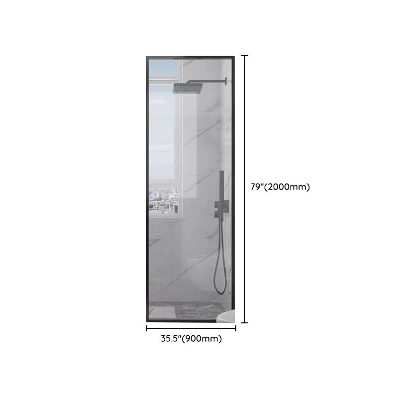Narrow Bezel Transparent Shower Door Tempered Glass Shower Bath Door Clearhalo 'Bathroom Remodel & Bathroom Fixtures' 'Home Improvement' 'home_improvement' 'home_improvement_shower_tub_doors' 'Shower and Tub Doors' 'shower_tub_doors' 'Showers & Bathtubs' 1200x1200_220dbd1a-230e-41da-9396-145e515f37b6
