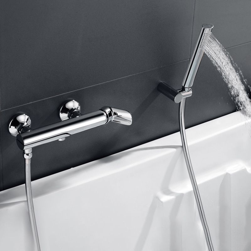 Contemporary Wall Mounted Copper Freestanding Tub Filler Single Handle Faucet Clearhalo 'Bathroom Remodel & Bathroom Fixtures' 'Bathtub Faucets' 'bathtub_faucets' 'Home Improvement' 'home_improvement' 'home_improvement_bathtub_faucets' 1200x1200_22103ef2-421f-4c4f-b8e3-5c1ccb125e9f