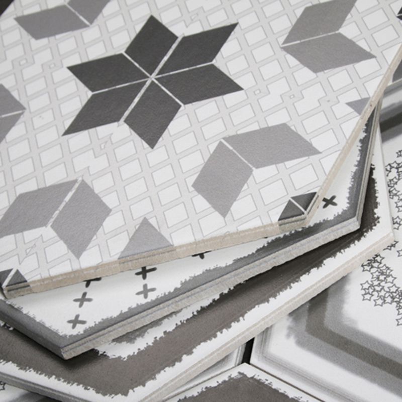 Modern Style Indoor Tile Hexagon Living Room Spanish Polished Wall Tile Clearhalo 'Floor Tiles & Wall Tiles' 'floor_tiles_wall_tiles' 'Flooring 'Home Improvement' 'home_improvement' 'home_improvement_floor_tiles_wall_tiles' Walls and Ceiling' 1200x1200_22289b48-c8ed-40cc-bcfb-d3d961db8ed9