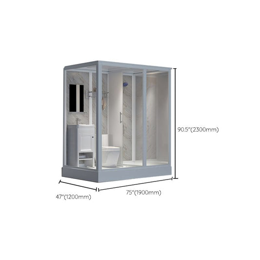 Clear Rectangle Shower Stall Modern Single Sliding Shower Stall Clearhalo 'Bathroom Remodel & Bathroom Fixtures' 'Home Improvement' 'home_improvement' 'home_improvement_shower_stalls_enclosures' 'Shower Stalls & Enclosures' 'shower_stalls_enclosures' 'Showers & Bathtubs' 1200x1200_2234585e-6a5b-4a7b-9374-2ace31f56665
