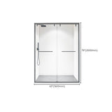 Bypass Semi Frameless Shower Door Tempered Glass Shower Door in Black Clearhalo 'Bathroom Remodel & Bathroom Fixtures' 'Home Improvement' 'home_improvement' 'home_improvement_shower_tub_doors' 'Shower and Tub Doors' 'shower_tub_doors' 'Showers & Bathtubs' 1200x1200_2235e910-b2a4-4a37-affe-dddf94227b7a