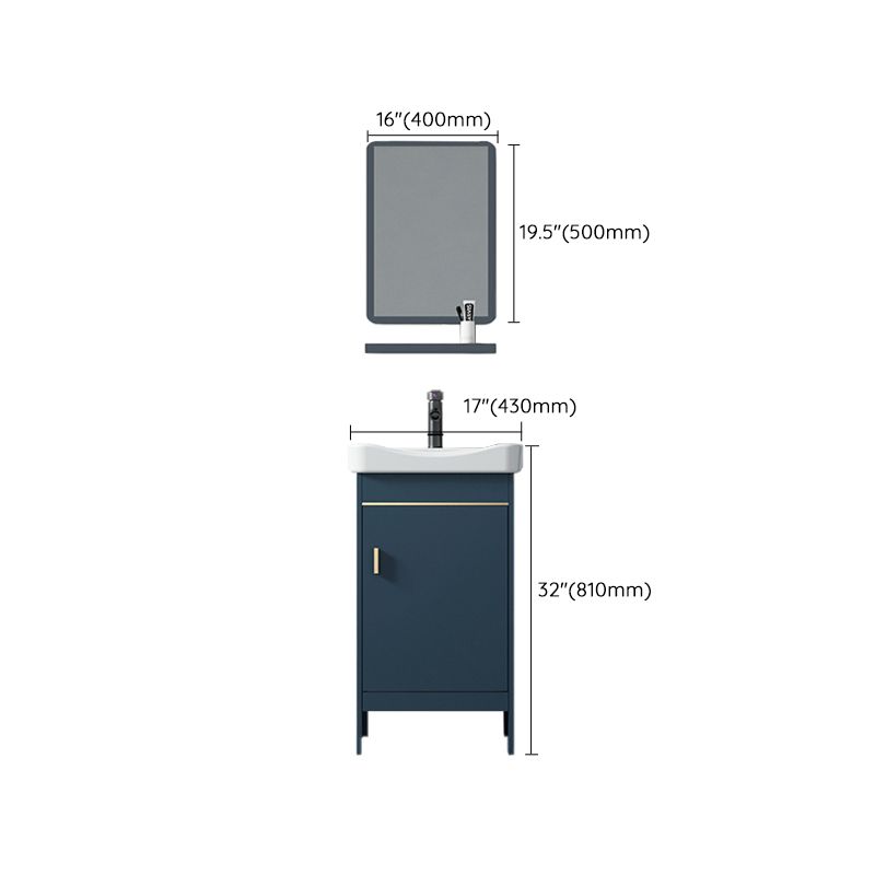 Contemporary Blue Sink Cabinet Metal Mirror Cabinet Bathroom Vanity Cabinet Clearhalo 'Bathroom Remodel & Bathroom Fixtures' 'Bathroom Vanities' 'bathroom_vanities' 'Home Improvement' 'home_improvement' 'home_improvement_bathroom_vanities' 1200x1200_2246e49f-dfa1-41fe-ac7d-25b630717350