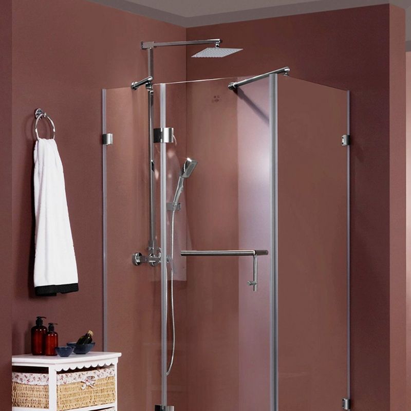 Contemporary Shower Combo Fixed Shower Head Stainless Steel Wall-Mount Square Shower Head Clearhalo 'Bathroom Remodel & Bathroom Fixtures' 'Home Improvement' 'home_improvement' 'home_improvement_shower_heads' 'Shower Heads' 'shower_heads' 'Showers & Bathtubs Plumbing' 'Showers & Bathtubs' 1200x1200_224f2217-e084-4dc0-9362-7b7b5c3bcef7