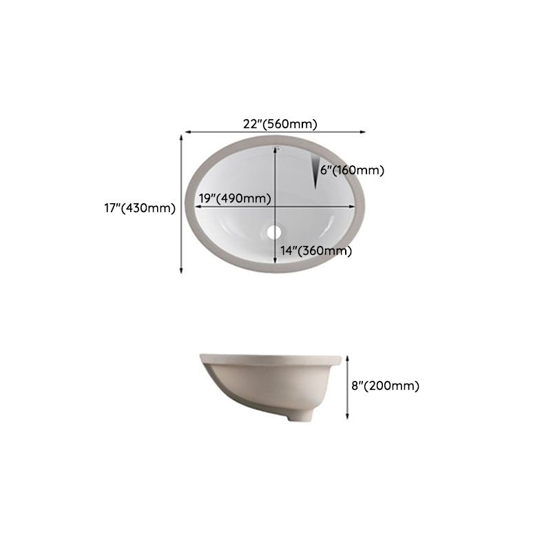 Traditional Undermount Vanity Sink Rectangular Porcelain with Pop-Up Drain Basin Sink Clearhalo 'Bathroom Remodel & Bathroom Fixtures' 'Bathroom Sinks & Faucet Components' 'Bathroom Sinks' 'bathroom_sink' 'Home Improvement' 'home_improvement' 'home_improvement_bathroom_sink' 1200x1200_2266ca52-6dad-49a0-a6fb-ec1169232cfb