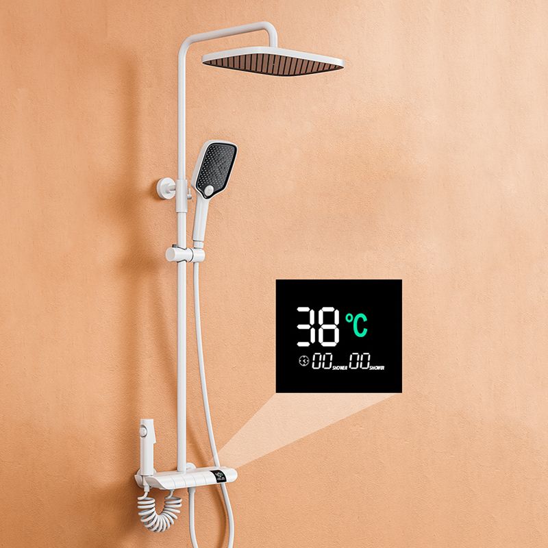 Wall Mounted Shower Arm Shower Faucet Metal Shower System with Slide Bar Clearhalo 'Bathroom Remodel & Bathroom Fixtures' 'Home Improvement' 'home_improvement' 'home_improvement_shower_faucets' 'Shower Faucets & Systems' 'shower_faucets' 'Showers & Bathtubs Plumbing' 'Showers & Bathtubs' 1200x1200_22862c8f-c69b-4092-8246-4d46860240fa