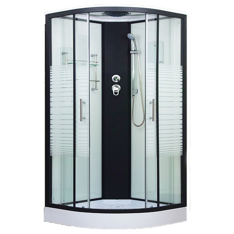 Clear Glass Double Sliding Shower Enclosure One Piece Framed Shower Enclosure Clearhalo 'Bathroom Remodel & Bathroom Fixtures' 'Home Improvement' 'home_improvement' 'home_improvement_shower_stalls_enclosures' 'Shower Stalls & Enclosures' 'shower_stalls_enclosures' 'Showers & Bathtubs' 1200x1200_2296e0a9-ae12-4677-80db-5f300b799c3c