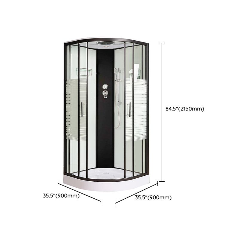 Rounded Shower Stall Double Sliding Shower Stall with Towel Bar Clearhalo 'Bathroom Remodel & Bathroom Fixtures' 'Home Improvement' 'home_improvement' 'home_improvement_shower_stalls_enclosures' 'Shower Stalls & Enclosures' 'shower_stalls_enclosures' 'Showers & Bathtubs' 1200x1200_229d3d97-faac-45c8-905a-ce6c98c391cb