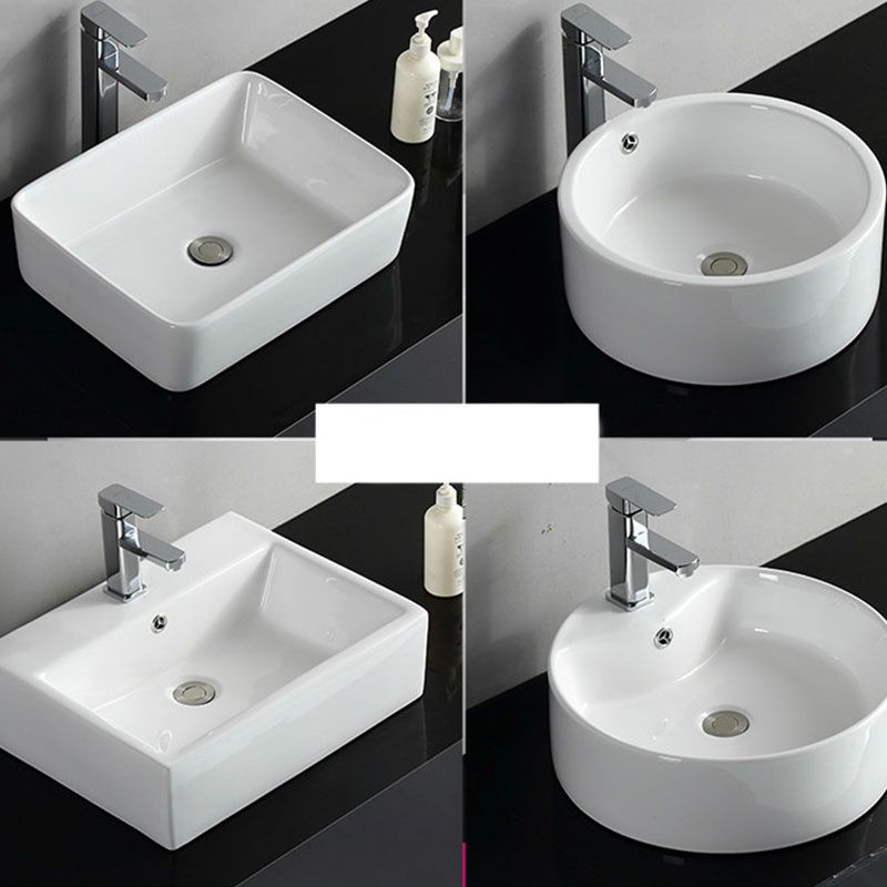 Rectangular and Round Vessel Sink in white with No Craftsmanship Basin Sink Clearhalo 'Bathroom Remodel & Bathroom Fixtures' 'Bathroom Sinks & Faucet Components' 'Bathroom Sinks' 'bathroom_sink' 'Home Improvement' 'home_improvement' 'home_improvement_bathroom_sink' 1200x1200_22c59ca7-dc98-4bef-9ca6-a6a72620b804