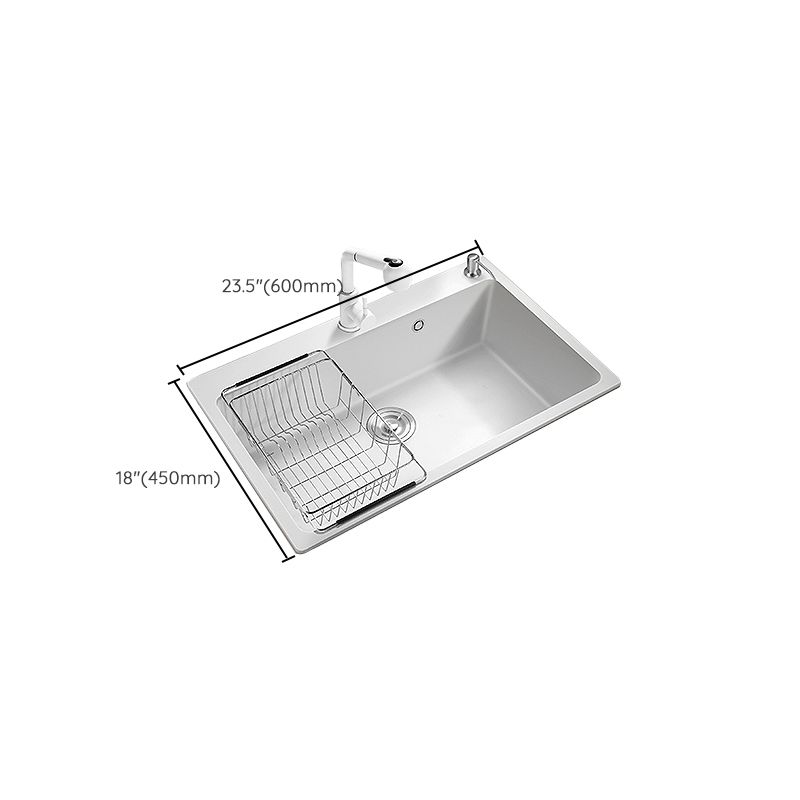 Kitchen Sink Ceramic Rectangular Anti-spill Pull-out Faucet Sink Clearhalo 'Home Improvement' 'home_improvement' 'home_improvement_kitchen_sinks' 'Kitchen Remodel & Kitchen Fixtures' 'Kitchen Sinks & Faucet Components' 'Kitchen Sinks' 'kitchen_sinks' 1200x1200_22d49534-9306-4caf-9d7c-fcfcc231ab46