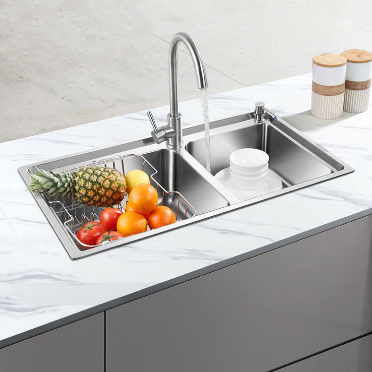 Stainless Steel Kitchen Sink Overflow Hole Design Kitchen Double Sink Clearhalo 'Home Improvement' 'home_improvement' 'home_improvement_kitchen_sinks' 'Kitchen Remodel & Kitchen Fixtures' 'Kitchen Sinks & Faucet Components' 'Kitchen Sinks' 'kitchen_sinks' 1200x1200_22f47429-6ad9-45f3-85cb-32c21a1fe1f7