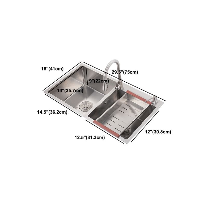 Stainless Steel Contemporary Sink for Kitchen Double Drop-In Kitchen Sink Clearhalo 'Home Improvement' 'home_improvement' 'home_improvement_kitchen_sinks' 'Kitchen Remodel & Kitchen Fixtures' 'Kitchen Sinks & Faucet Components' 'Kitchen Sinks' 'kitchen_sinks' 1200x1200_22f87616-d064-488e-b7e9-8756207d9616