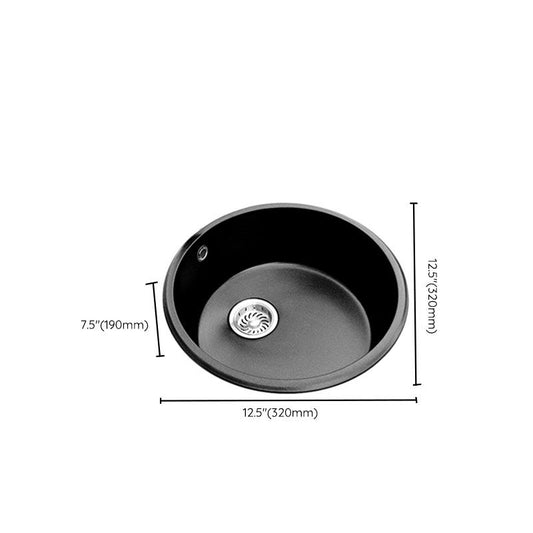 Round Granite Kitchen Sink in Black with Drain Assembly Undermount Sink Clearhalo 'Home Improvement' 'home_improvement' 'home_improvement_kitchen_sinks' 'Kitchen Remodel & Kitchen Fixtures' 'Kitchen Sinks & Faucet Components' 'Kitchen Sinks' 'kitchen_sinks' 1200x1200_230585b7-0b57-458d-a333-e8fb1dbba9b5