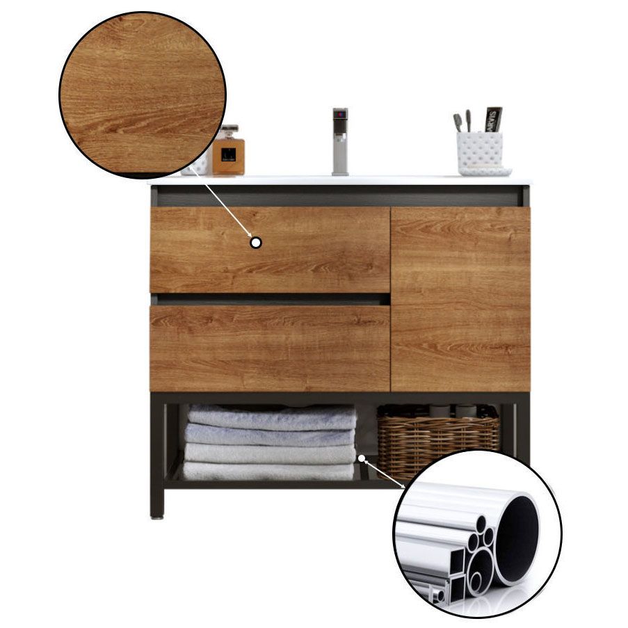 Traditional Sink Vanity Wooden Vanity Cabinet with Mirror Cabinet Clearhalo 'Bathroom Remodel & Bathroom Fixtures' 'Bathroom Vanities' 'bathroom_vanities' 'Home Improvement' 'home_improvement' 'home_improvement_bathroom_vanities' 1200x1200_23071e02-3244-45eb-8e76-b0caf761c0b9