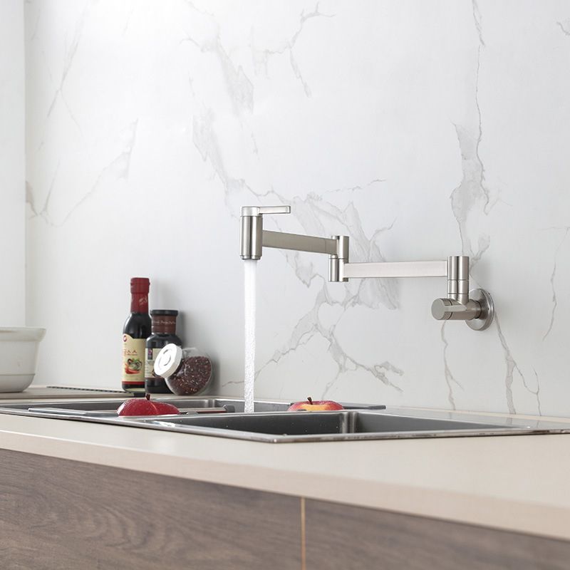 Modern Pull Down One Handle Pot Filler Low Profile Filler with 1-Hold Clearhalo 'Home Improvement' 'home_improvement' 'home_improvement_kitchen_faucets' 'Kitchen Faucets' 'Kitchen Remodel & Kitchen Fixtures' 'Kitchen Sinks & Faucet Components' 'kitchen_faucets' 1200x1200_230f0d9c-63f0-4f39-b69a-b09f35dc61ab