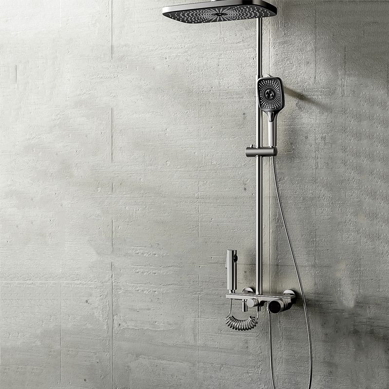 Modern Style Shower System Handle Knob Rectangle Wall Mounted Copper Shower System Clearhalo 'Bathroom Remodel & Bathroom Fixtures' 'Home Improvement' 'home_improvement' 'home_improvement_shower_faucets' 'Shower Faucets & Systems' 'shower_faucets' 'Showers & Bathtubs Plumbing' 'Showers & Bathtubs' 1200x1200_230fd98a-ee91-42f2-8d54-dd705d9e103b