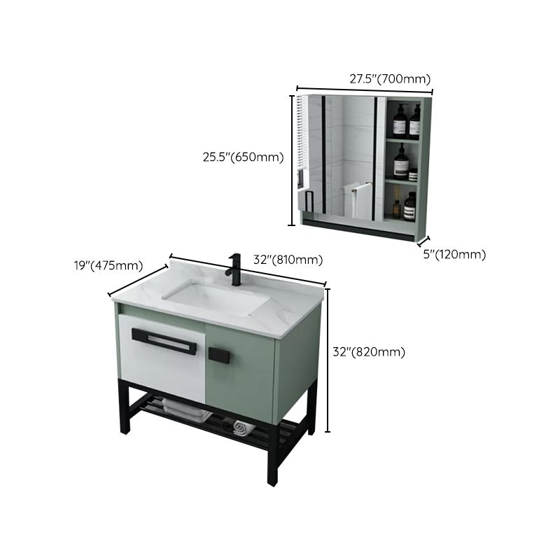 Modern Bathroom Sink Vanity Freestanding Vanity Set with Mirror Clearhalo 'Bathroom Remodel & Bathroom Fixtures' 'Bathroom Vanities' 'bathroom_vanities' 'Home Improvement' 'home_improvement' 'home_improvement_bathroom_vanities' 1200x1200_2314ca72-05d9-450e-bdd8-0b1d684e4cd0