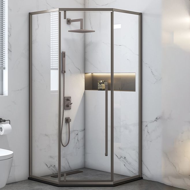Pivot Grey Shower Bath Door Tempered Scratch Resistant Shower Doors Clearhalo 'Bathroom Remodel & Bathroom Fixtures' 'Home Improvement' 'home_improvement' 'home_improvement_shower_tub_doors' 'Shower and Tub Doors' 'shower_tub_doors' 'Showers & Bathtubs' 1200x1200_23161443-3b0f-40f8-bbf1-8480837959b5