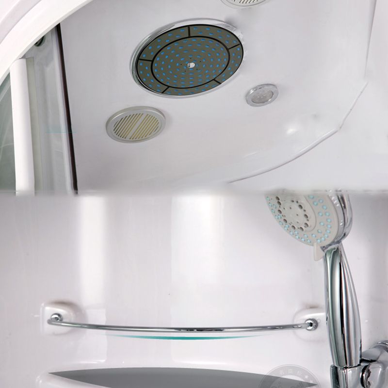 Rounded Tub & Shower Kit Clear Tempered Glass Tub & Shower Kit with Base Kit Clearhalo 'Bathroom Remodel & Bathroom Fixtures' 'Home Improvement' 'home_improvement' 'home_improvement_shower_stalls_enclosures' 'Shower Stalls & Enclosures' 'shower_stalls_enclosures' 'Showers & Bathtubs' 1200x1200_231618ca-6499-435d-8347-1341b3b16726