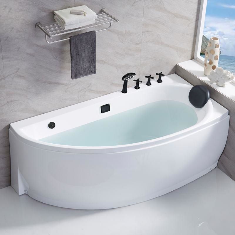 Modern Acrylic Bath Corner Soaking Back to Wall White Modern Bathtub Clearhalo 'Bathroom Remodel & Bathroom Fixtures' 'Bathtubs' 'Home Improvement' 'home_improvement' 'home_improvement_bathtubs' 'Showers & Bathtubs' 1200x1200_231ffaed-3546-4c7e-852e-175f6811fc81