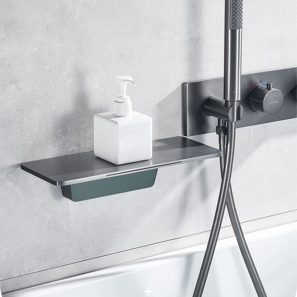 Modern Tub Spout Trim Brass Wall Mounted with Handshower Bath Faucet Trim Clearhalo 'Bathroom Remodel & Bathroom Fixtures' 'Bathtub Faucets' 'bathtub_faucets' 'Home Improvement' 'home_improvement' 'home_improvement_bathtub_faucets' 1200x1200_2326a77b-890a-4aca-9067-addf2ff4c2a1