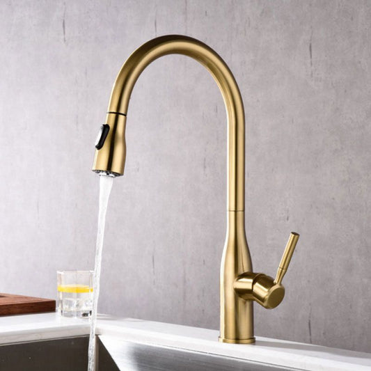 Modern Style Copper Kitchen Faucet Single Handle High Arc Kitchen Faucet Clearhalo 'Home Improvement' 'home_improvement' 'home_improvement_kitchen_faucets' 'Kitchen Faucets' 'Kitchen Remodel & Kitchen Fixtures' 'Kitchen Sinks & Faucet Components' 'kitchen_faucets' 1200x1200_232ec740-ec16-4961-a35a-a4718425f53a