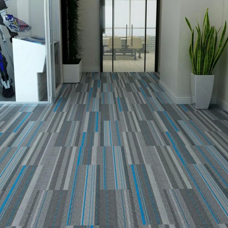 Modern Level Loop Carpet Tiles Stripe Print Interlocking Carpet Floor Tile Clearhalo 'Carpet Tiles & Carpet Squares' 'carpet_tiles_carpet_squares' 'Flooring 'Home Improvement' 'home_improvement' 'home_improvement_carpet_tiles_carpet_squares' Walls and Ceiling' 1200x1200_2330bcf0-4b48-45f6-9263-6cc0f09e50f5