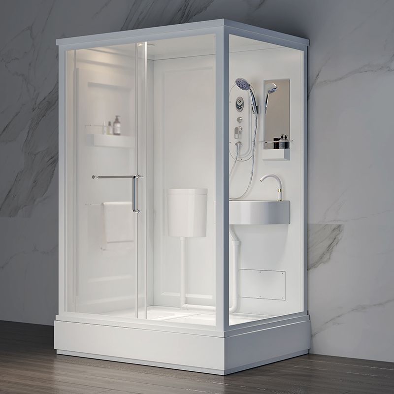 Contemporary Shower Stall Frosted Tempered Glass Rectangle Shower Stall with Ceiling Clearhalo 'Bathroom Remodel & Bathroom Fixtures' 'Home Improvement' 'home_improvement' 'home_improvement_shower_stalls_enclosures' 'Shower Stalls & Enclosures' 'shower_stalls_enclosures' 'Showers & Bathtubs' 1200x1200_23330356-a0d2-4c73-a8bf-3cffa5a09f25