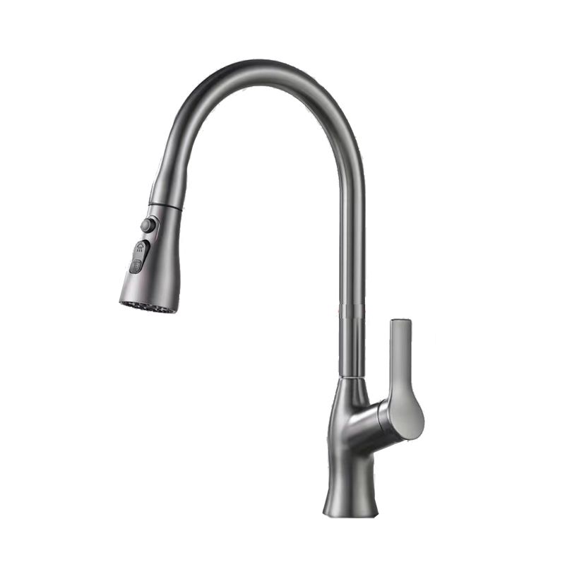 Modern Kitchen Faucet Pull down Sprayer Bar Faucet with Handle and Supply Line Clearhalo 'Home Improvement' 'home_improvement' 'home_improvement_kitchen_faucets' 'Kitchen Faucets' 'Kitchen Remodel & Kitchen Fixtures' 'Kitchen Sinks & Faucet Components' 'kitchen_faucets' 1200x1200_233df459-9c20-4676-9f4f-df22f7b1f9c0