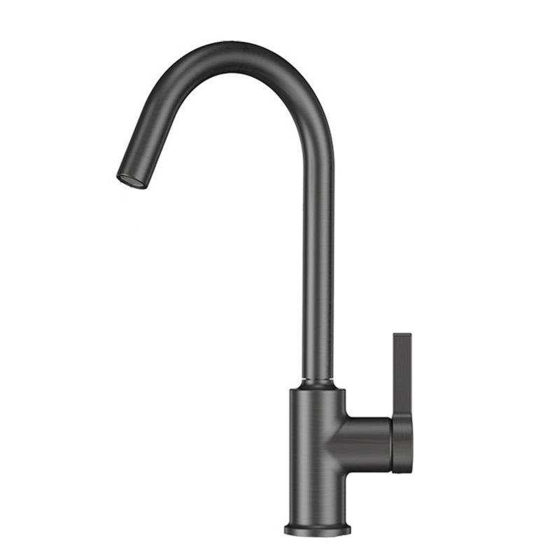 Modern Style Bar Faucet Copper Lever Handle Gooseneck Bar Faucet Clearhalo 'Home Improvement' 'home_improvement' 'home_improvement_kitchen_faucets' 'Kitchen Faucets' 'Kitchen Remodel & Kitchen Fixtures' 'Kitchen Sinks & Faucet Components' 'kitchen_faucets' 1200x1200_234a1ebe-4e83-4f34-aedf-36a8c0df9322