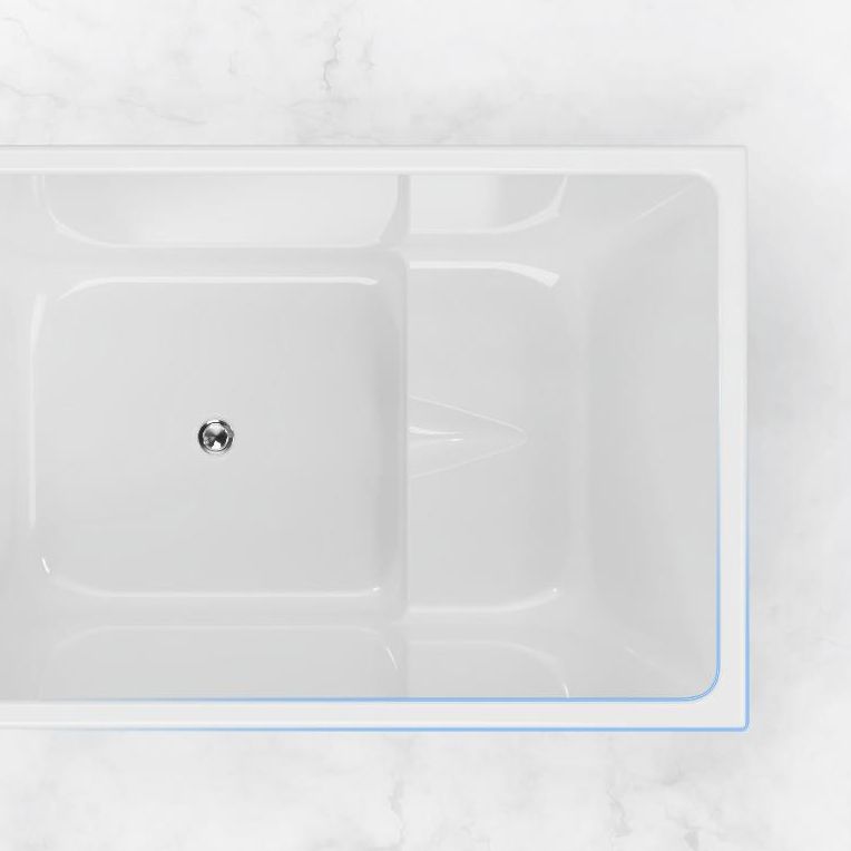 White Freestanding Bathtub Acrylic Soaking Rectangular Modern Bath Clearhalo 'Bathroom Remodel & Bathroom Fixtures' 'Bathtubs' 'Home Improvement' 'home_improvement' 'home_improvement_bathtubs' 'Showers & Bathtubs' 1200x1200_23638068-4b9c-4226-aee5-5e379ff24e4e