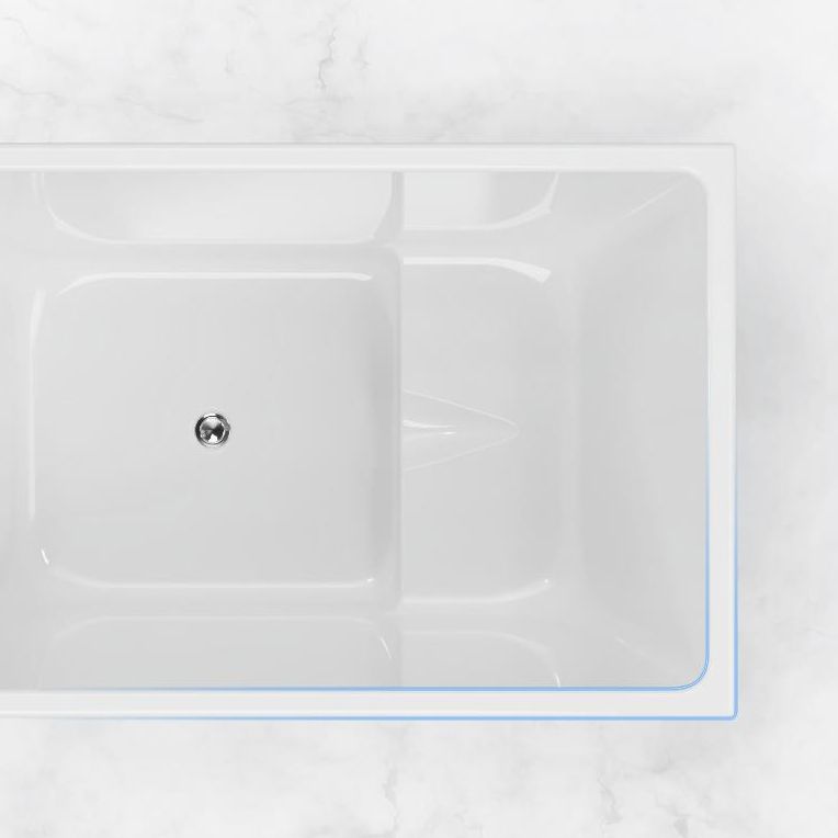 White Freestanding Bathtub Acrylic Soaking Rectangular Modern Bath Clearhalo 'Bathroom Remodel & Bathroom Fixtures' 'Bathtubs' 'Home Improvement' 'home_improvement' 'home_improvement_bathtubs' 'Showers & Bathtubs' 1200x1200_23638068-4b9c-4226-aee5-5e379ff24e4e